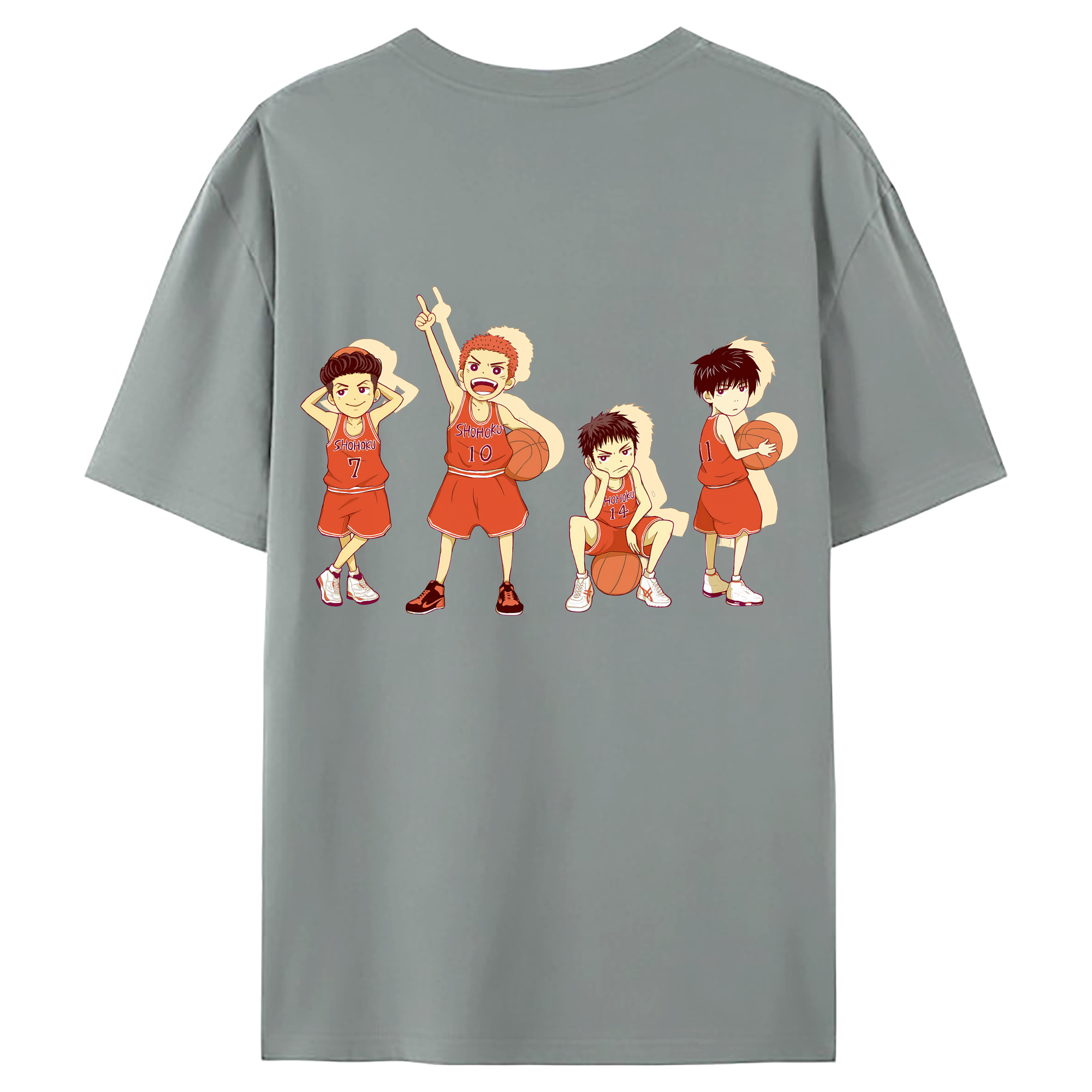 （画像用） SLAM DUNK／スラムダンク 綿100％ メンズ半袖Tシャツ（バックプリント） 通気性